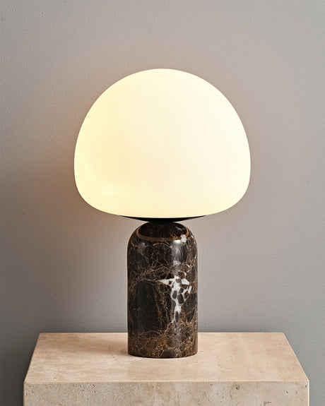 Marble Table Lamp  Black Base White Glass Shade - Product detail 14