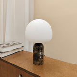 Marble Table Lamp  Black Base White Glass Shade - Product detail 9