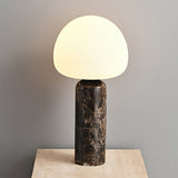 Marble Table Lamp  Black Base White Glass Shade - Product detail 5