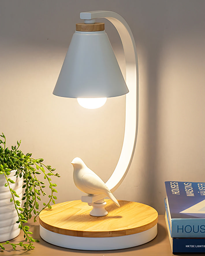 Nordic Table Lamp  Bird Accent Wood Base Design - Product detail 7
