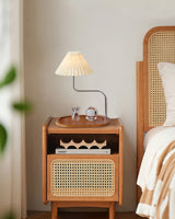 Modern Table Lamp  Wood Base with Pleated Shade - Product detail 8