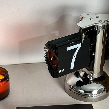 Retro Flip Clock  Stainless Steel Minimalist Design - Product detail 5