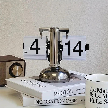 Retro Flip Clock  Stainless Steel Digital Display - Product example