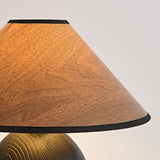 Wooden Table Lamp  Black Base with Walnut Shade - Product detail 4