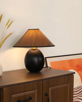 Wooden Table Lamp  Black Base with Walnut Shade - Product detail 9