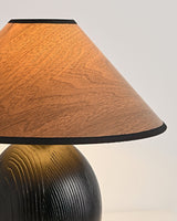 Wooden Table Lamp  Black Base with Walnut Shade - Product detail 6