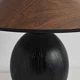 Wooden Table Lamp  Black Base with Walnut Shade - Product detail 7