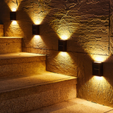 Modern Solar Wall Lights  Dual Beam Outdoor LED Sconces - Product example