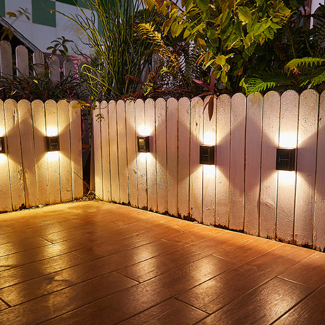 Modern Solar Wall Lights  Dual Beam Outdoor LED Sconces - Product showcase