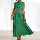 Modern Cutout Maxi Dress  High Neck Pleated Design - Product detail 11