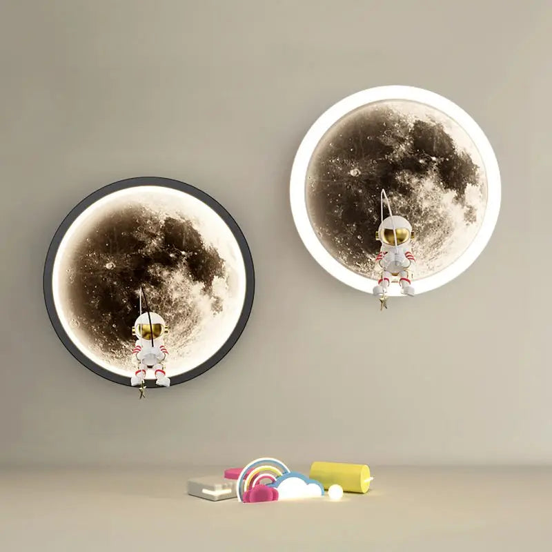 Moon LED Wall Light  Astronaut Design with Warm Glow - Product showcase