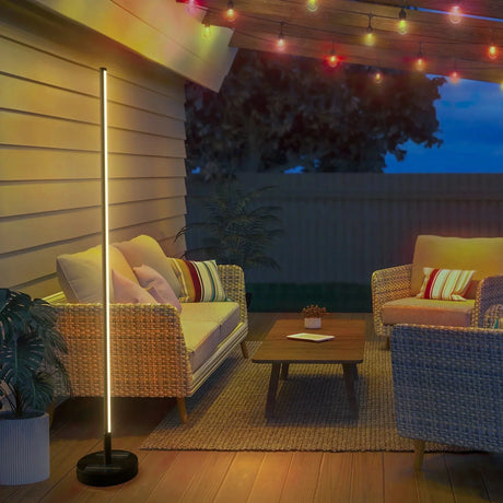 Modern Solar Floor Lamp  LED Outdoor Garden Light - Product showcase
