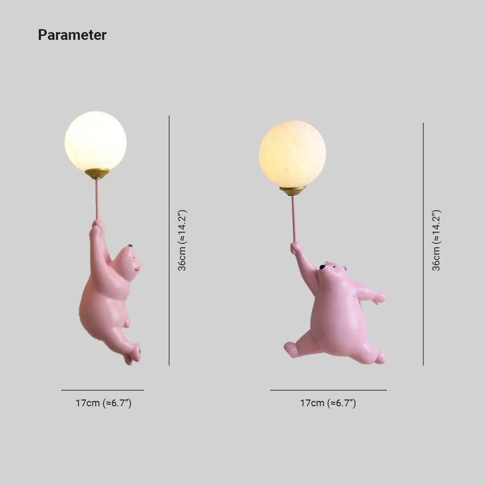 Bear Wall Light  Playful LED Lamp With Balloon - Product detail 5