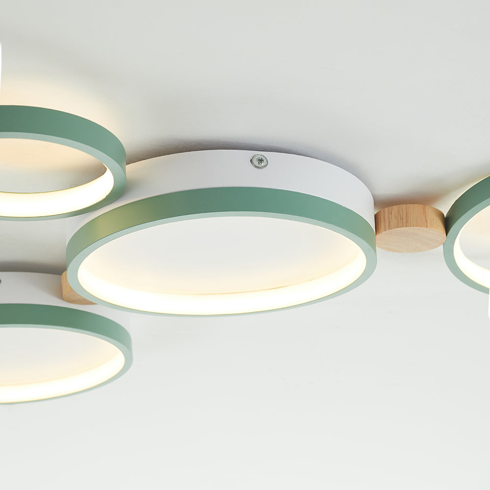 Modern LED Ceiling Light  Gray Metal Triple Ring Design - Product detail 18