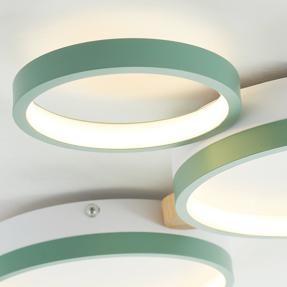 Modern LED Ceiling Light  Gray Metal Triple Ring Design - Product detail 19