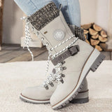 Winter Combat Boots  Knitted Cuff and Anti-Slip Sole - Product detail 11