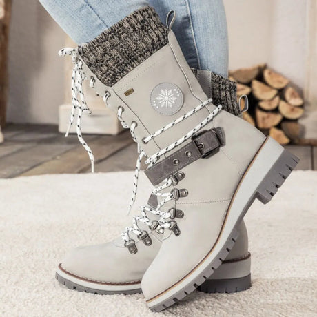 Winter Combat Boots  Knitted Cuff and Anti-Slip Sole - Product detail 11