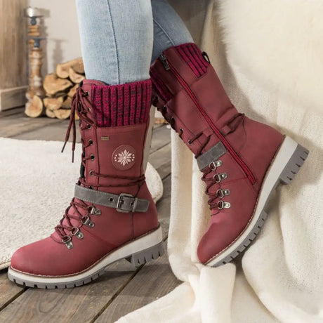 Winter Combat Boots  Knitted Cuff and Anti-Slip Sole - Product detail 4