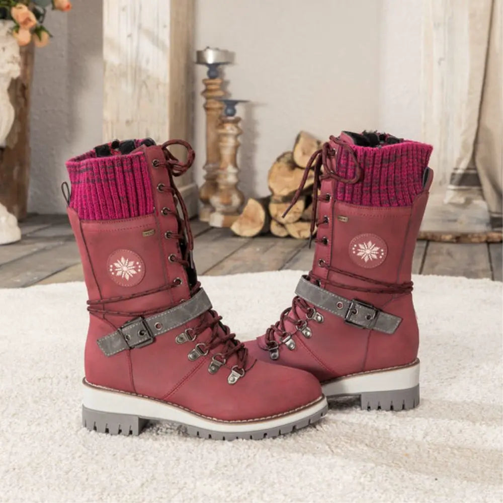 Winter Combat Boots  Knitted Cuff and Anti-Slip Sole - Product detail 5