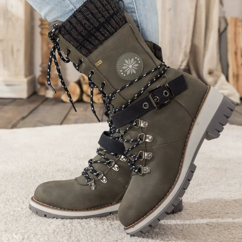 Winter Combat Boots  Knitted Cuff and Anti-Slip Sole - Product detail 6