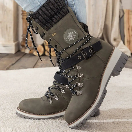 Winter Combat Boots  Knitted Cuff and Anti-Slip Sole - Product detail 6