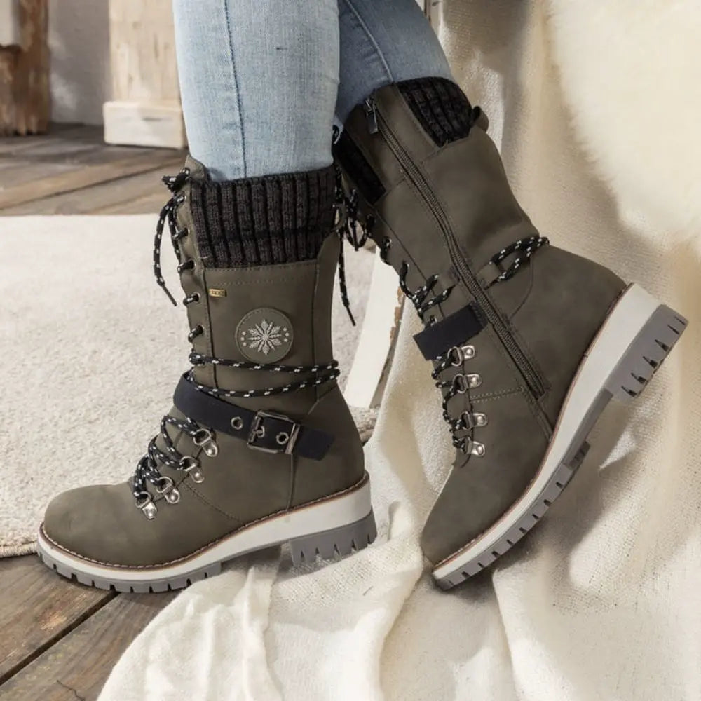 Winter Combat Boots  Knitted Cuff and Anti-Slip Sole - Product detail 7