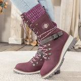 Winter Combat Boots  Knitted Cuff and Anti-Slip Sole - Product detail 8