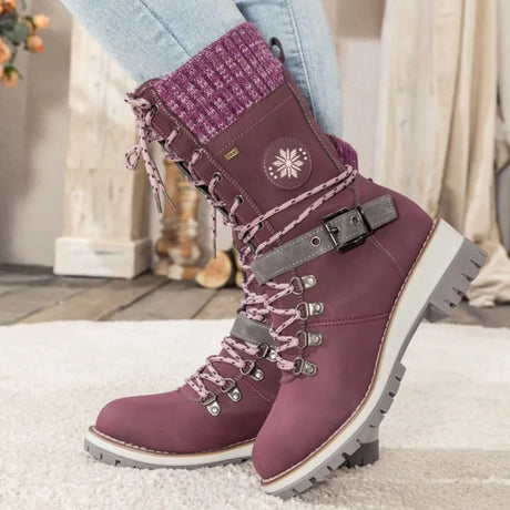 Winter Combat Boots  Knitted Cuff and Anti-Slip Sole - Product detail 8