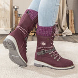 Winter Combat Boots  Knitted Cuff and Anti-Slip Sole - Product detail 9