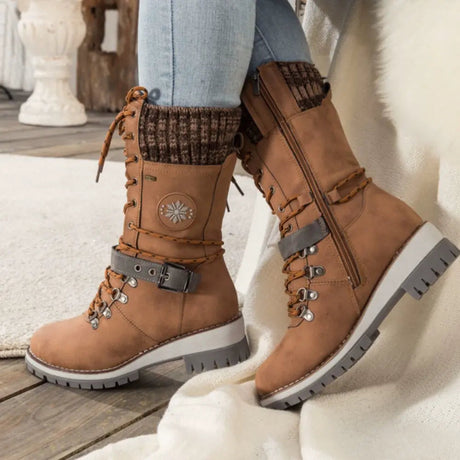 Winter Combat Boots  Knitted Cuff and Anti-Slip Sole - Product detail 10