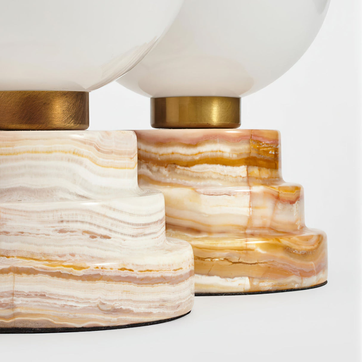 Modern Marble Table Lamp  Globe Glass Shade With Tiered Base - Product detail 5