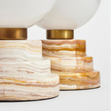 Modern Marble Table Lamp  Globe Glass Shade With Tiered Base - Product detail 5