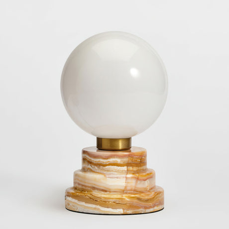 Modern Marble Table Lamp  Globe Glass Shade With Tiered Base - Product detail 7