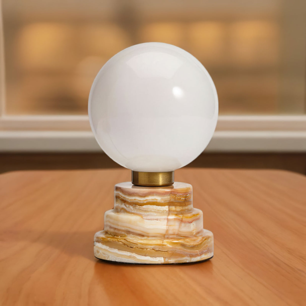 Modern Marble Table Lamp  Globe Glass Shade With Tiered Base - Product detail 6