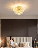 Crystal Flower Ceiling Light  Gold Metal Floral Design - Product detail 7