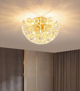 Crystal Flower Ceiling Light  Gold Metal Floral Design - Product detail 10