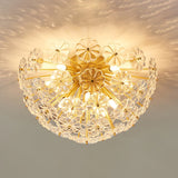 Crystal Flower Ceiling Light  Gold Metal Floral Design - Product example
