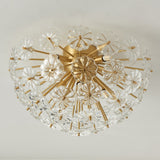 Crystal Flower Ceiling Light  Gold Metal Floral Design - Product detail 4
