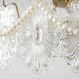 Floral Glass Ceiling Light  Brass Frame with Petal Design - Product detail 4