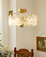 Floral Glass Ceiling Light  Brass Frame with Petal Design - Product detail 6