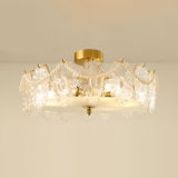 Floral Glass Ceiling Light  Brass Frame with Petal Design - Product detail 10