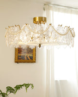 Floral Glass Ceiling Light  Brass Frame with Petal Design - Product detail 7