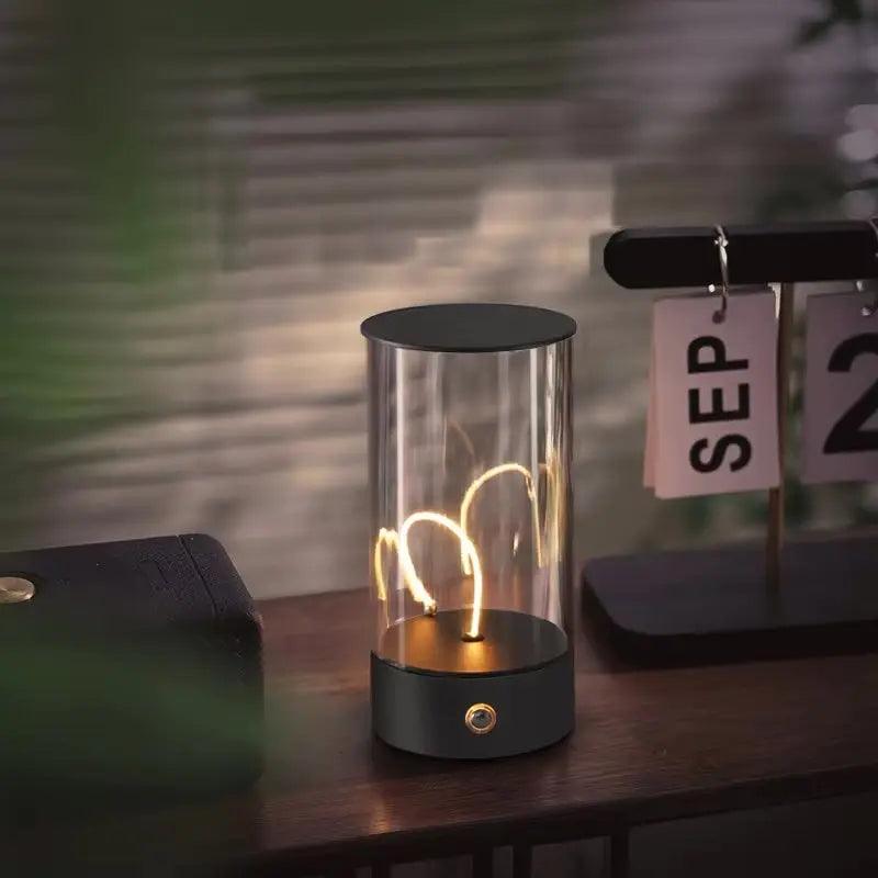 Modern LED Table Lamp  Touch-Dimming Glass Column Design - Detailed view