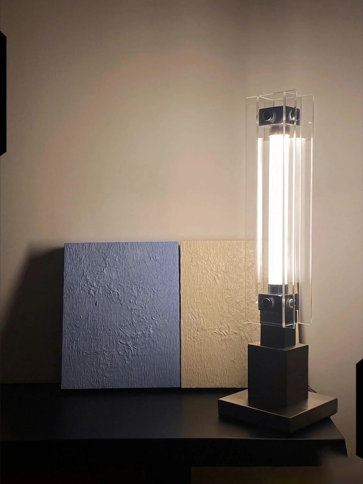 Modern Table Lamp  Glass and Steel Bauhaus Design - Product detail 12