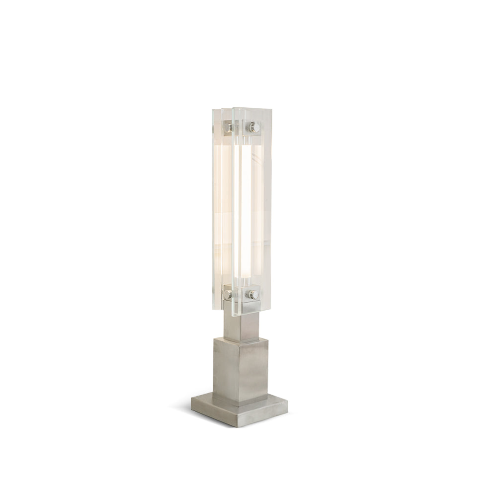 Modern Table Lamp  Glass and Steel Bauhaus Design - Product detail 15