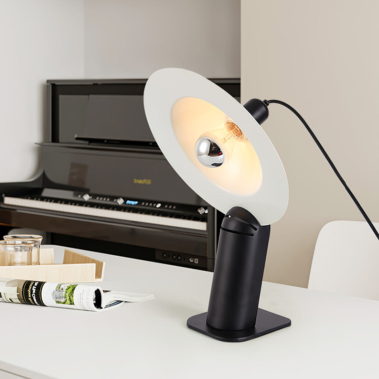 Modern Table Lamp  Adjustable Metal Disc Shade - Product example