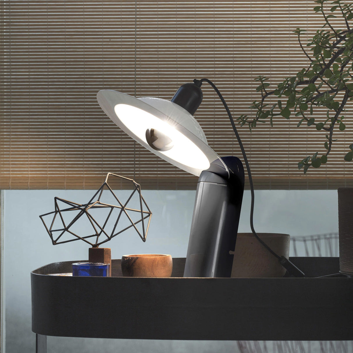 Modern Table Lamp  Adjustable Metal Disc Shade - Detailed view