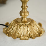 Vintage Table Lamp  Brass Base with Fringed Velvet Shade - Product detail 33