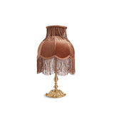 Vintage Table Lamp  Brass Base with Fringed Velvet Shade - Product detail 36