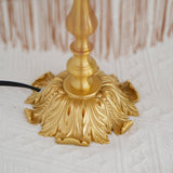 Vintage Table Lamp  Brass Base with Fringed Velvet Shade - Product detail 32